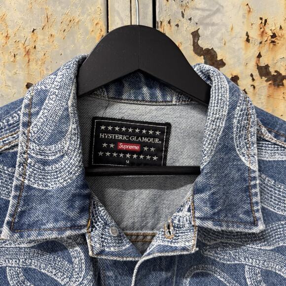 Hysteric Glamour x Supreme Denim Snake Trucker Jacket Blue Medium SS21 - Picture 2 of 10